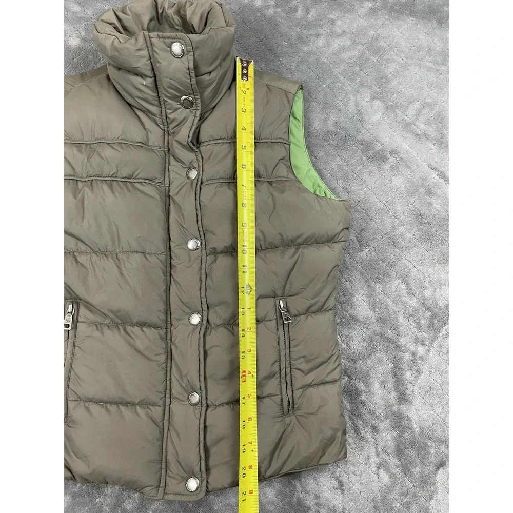 Vintage Abercrombie &‎ Fitch Down Puffer Vest Small Green Brown AS IS Zipper